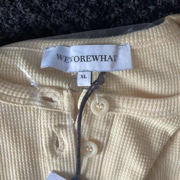 WeWoreWhat - Henley Bodysuit - Ecru XL - Picture 4 of 9